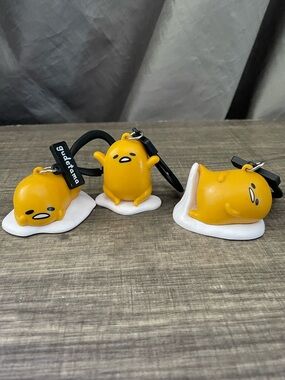 Gudetama Lazy Egg Character Keychains (Set of 3)